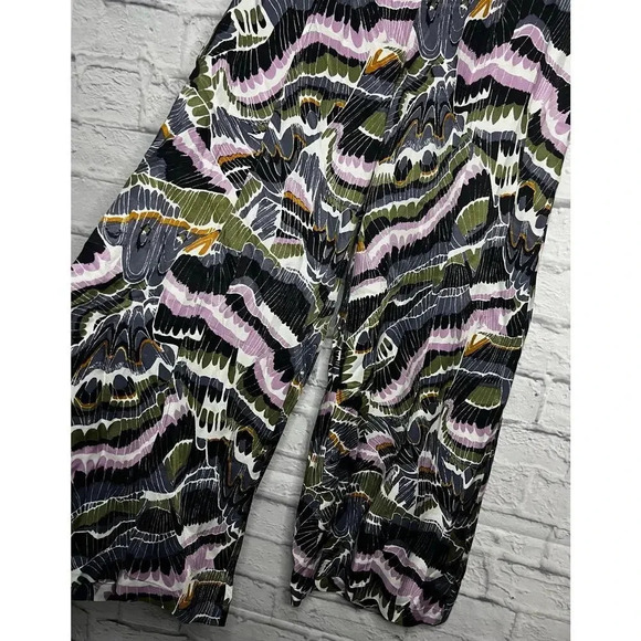 Anthropologie 2pc dress pant and bodysuit blouse set abstract print size 4. - Picture 4 of 15